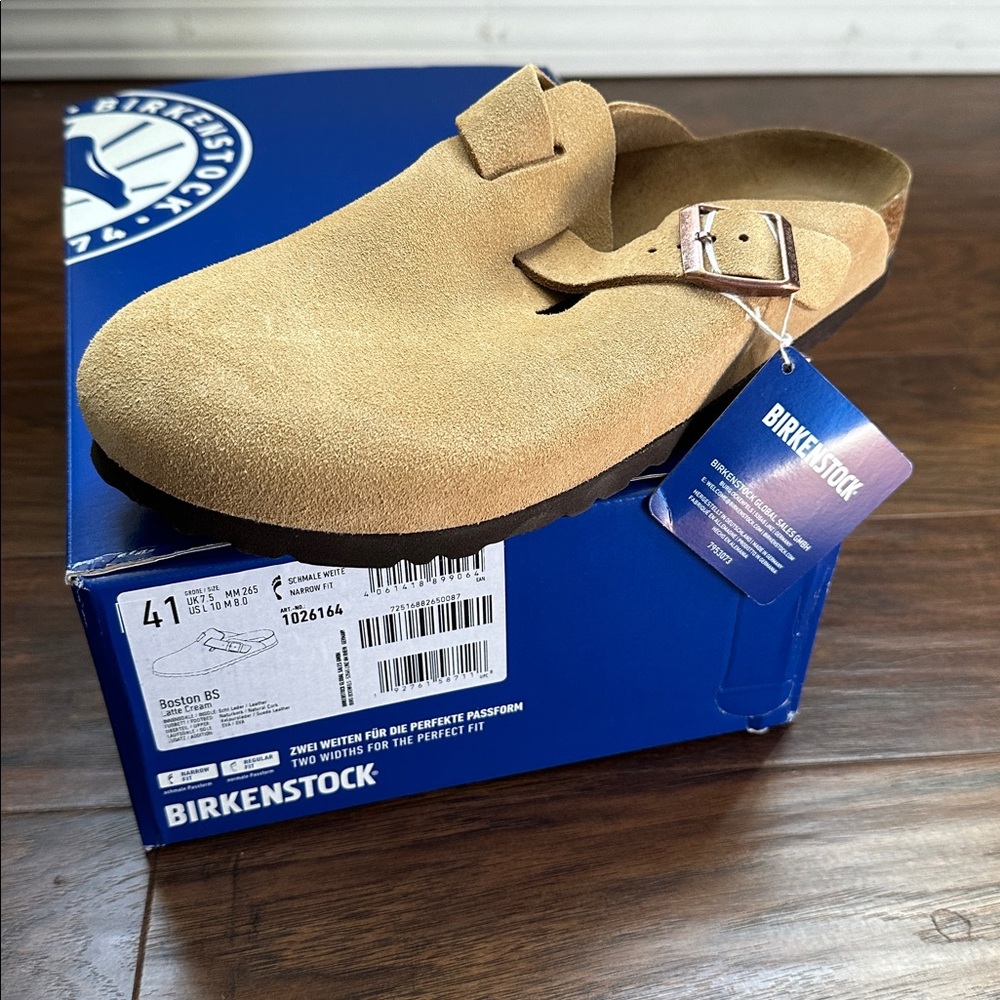 Birkenstock Boston Latte Cream 41 NIB